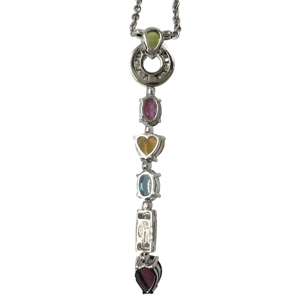 【開店SALE】 BVLGARI ブルガリ ネックレス アレグラ ペンダント ジュエリー アクセサリー 18金WG 750 K18ホワイトゴールド ダイヤモンド レディース 約15.0g【中古品】