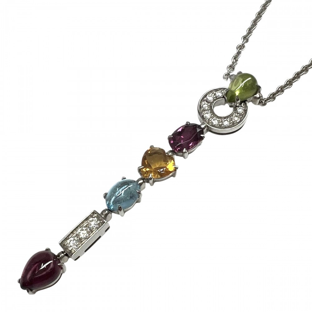 【開店SALE】 BVLGARI ブルガリ ネックレス アレグラ ペンダント ジュエリー アクセサリー 18金WG 750 K18ホワイトゴールド ダイヤモンド レディース 約15.0g【中古品】