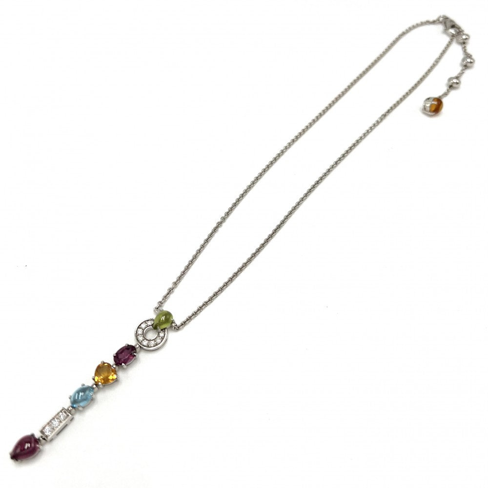 【開店SALE】 BVLGARI ブルガリ ネックレス アレグラ ペンダント ジュエリー アクセサリー 18金WG 750 K18ホワイトゴールド ダイヤモンド レディース 約15.0g【中古品】