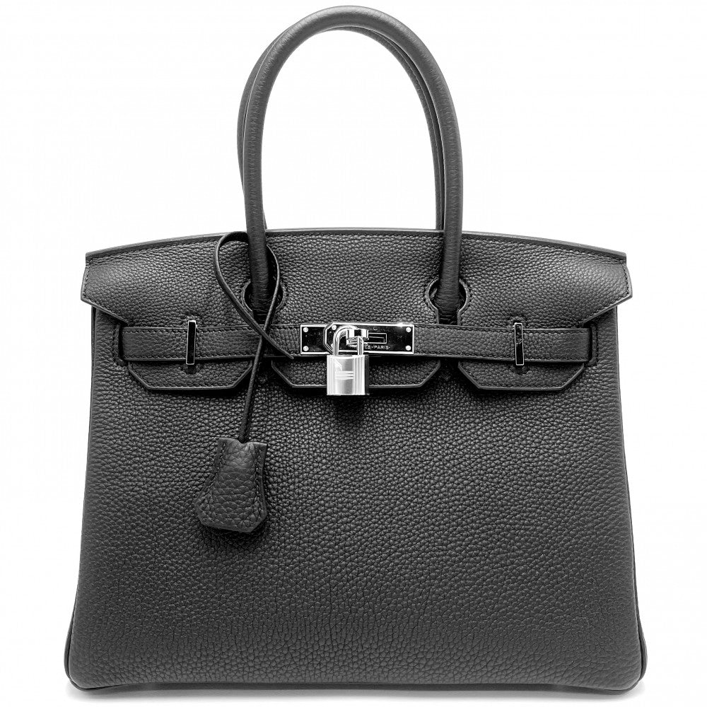 HERMES エルメス ハンドバッグ バーキン30 内縫い B刻印 トゴ ブラック 黒 シルバー金具 レディース 2023年【中古品】