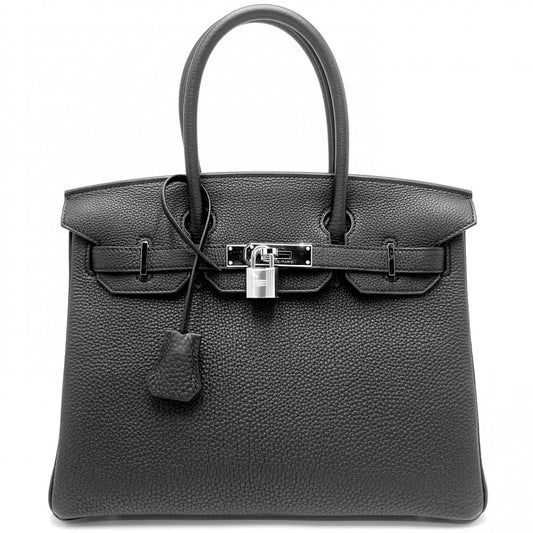 HERMES エルメス ハンドバッグ バーキン30 内縫い B刻印 トゴ ブラック 黒 シルバー金具 レディース 2023年【中古品】