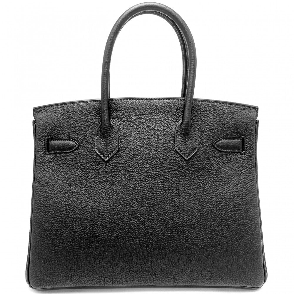 HERMES エルメス ハンドバッグ バーキン30 内縫い B刻印 トゴ ブラック 黒 シルバー金具 レディース 2023年【中古品】