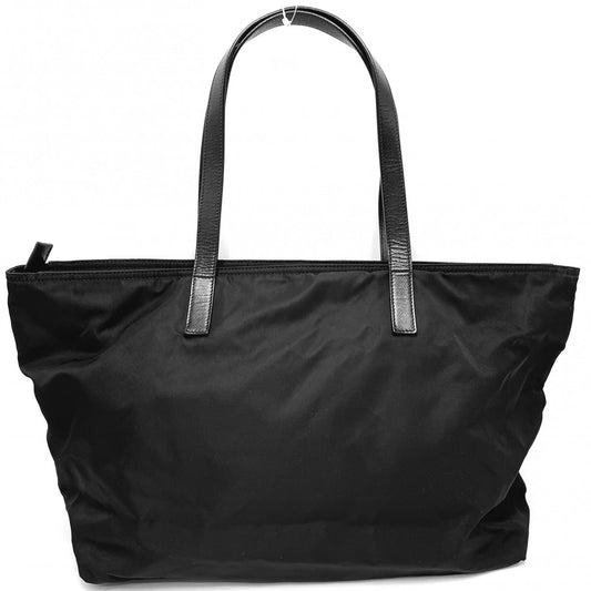 PRADA プラダ トートバッグ トライアングルロゴ ハンドバッグ BR4339 ナイロン レザー ブラック 黒 シルバー金具 レディース【中古品】