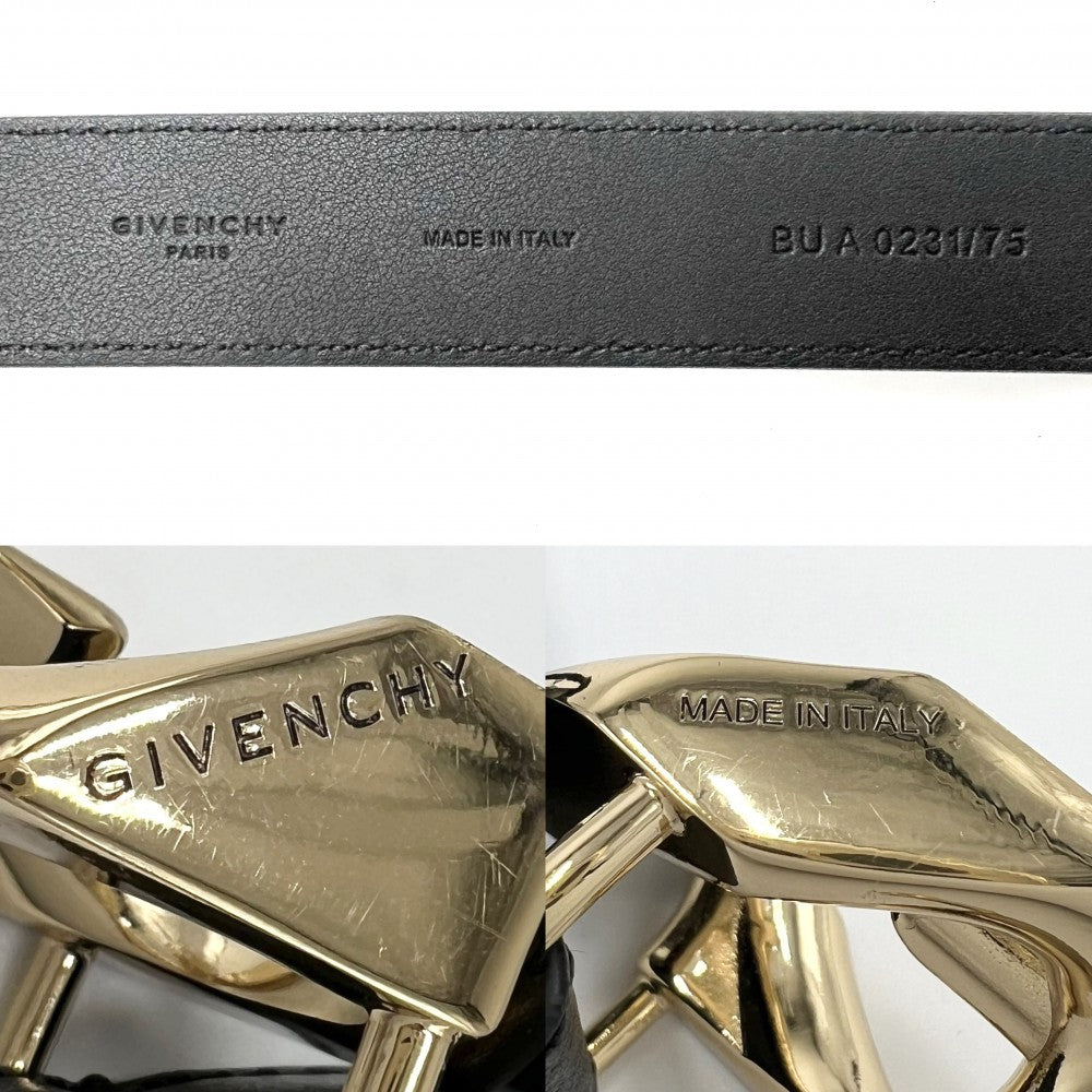 Givenchy ジバンシー ベルト ファッションアイテム ジバンシィ レザー ブラック 黒 シルバー金具 レディース【中古品】