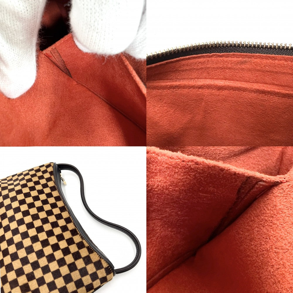 LOUIS VUITTON ルイヴィトン ハンドバッグ ダミエソバージュ タイガー ミニバッグ M92132 ハラコ レザー ブラウン 茶 ゴールド金具 レディース【中古品】