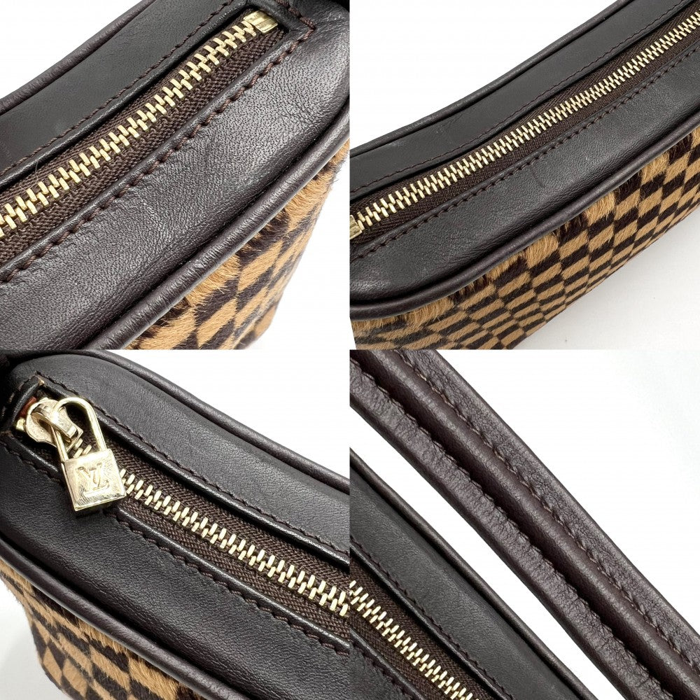 LOUIS VUITTON ルイヴィトン ハンドバッグ ダミエソバージュ タイガー ミニバッグ M92132 ハラコ レザー ブラウン 茶 ゴールド金具 レディース【中古品】