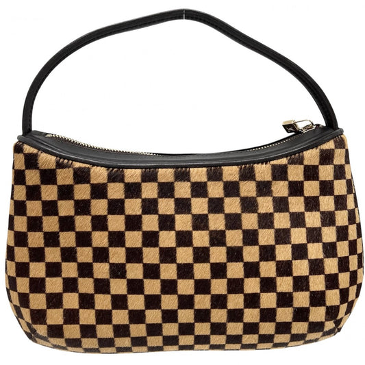 【開店SALE】 LOUIS VUITTON ルイヴィトン ハンドバッグ ダミエソバージュ タイガー ミニバッグ M92132 ハラコ レザー ブラウン 茶 ゴールド金具 レディース【中古品】