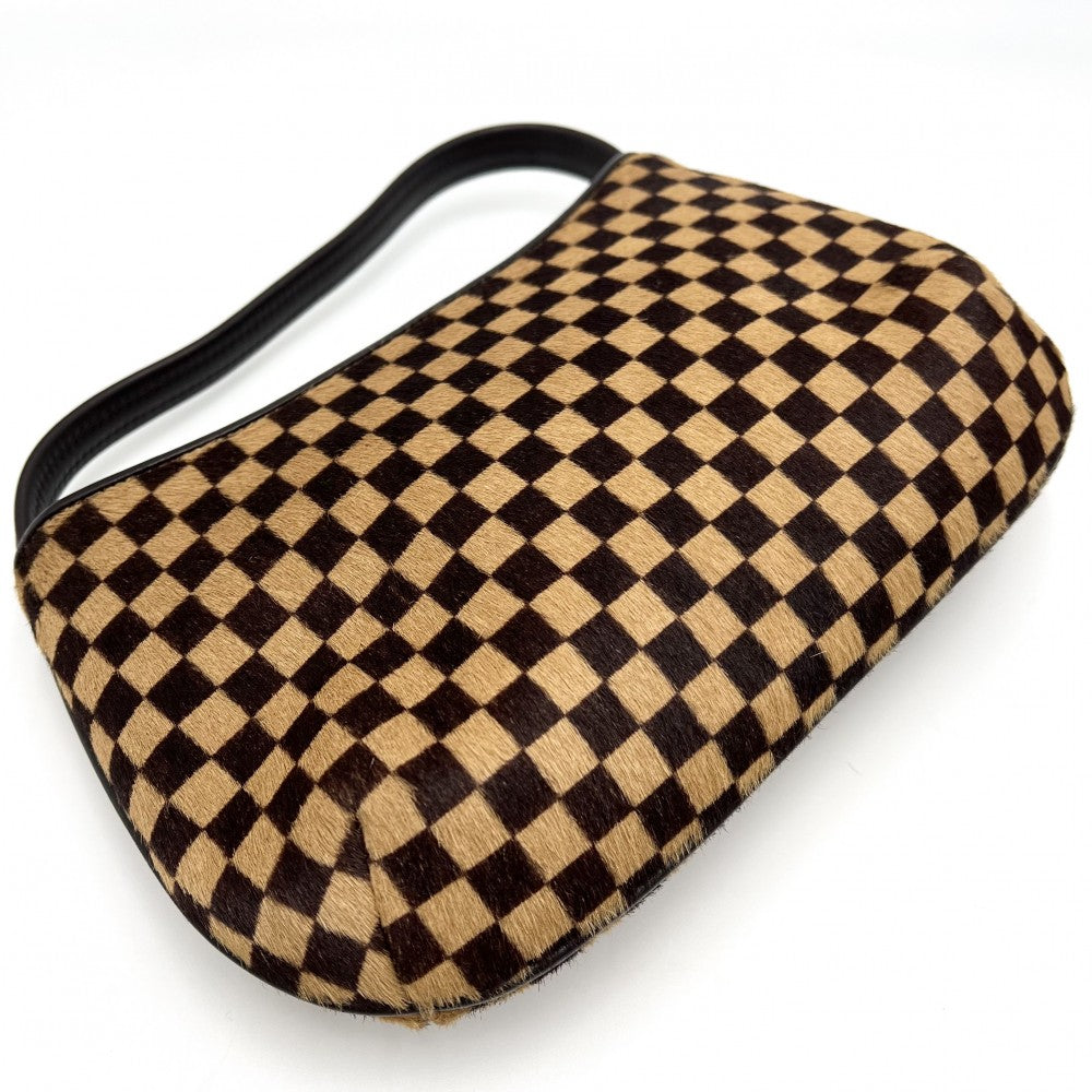 LOUIS VUITTON ルイヴィトン ハンドバッグ ダミエソバージュ タイガー ミニバッグ M92132 ハラコ レザー ブラウン 茶 ゴールド金具 レディース【中古品】