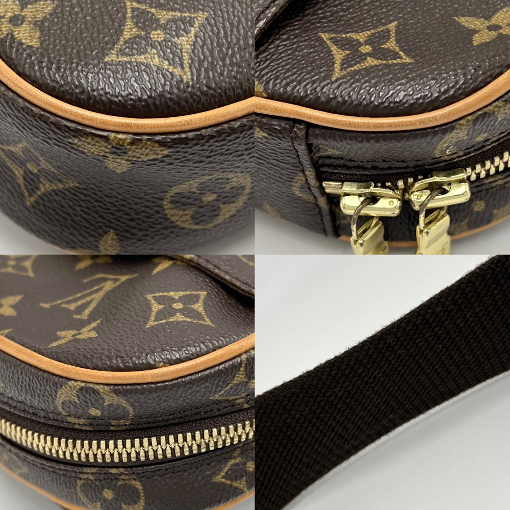 LOUIS VUITTON ルイヴィトン ボディバッグ ポシェットガンジュ ウエストバッグ M51870 モノグラムキャンバス ブラウン 茶 ゴールド金具 レディース【中古品】