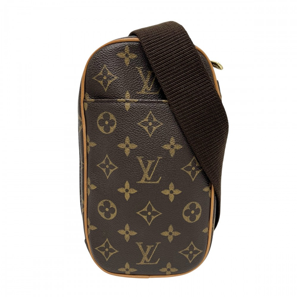 LOUIS VUITTON ルイヴィトン ボディバッグ ポシェットガンジュ ウエストバッグ M51870 モノグラムキャンバス ブラウン 茶 ゴールド金具 レディース【中古品】