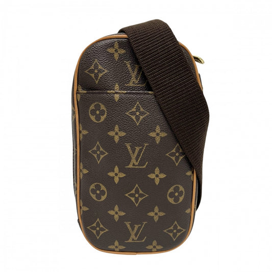 LOUIS VUITTON ルイヴィトン ボディバッグ ポシェットガンジュ ウエストバッグ M51870 モノグラムキャンバス ブラウン 茶 ゴールド金具 レディース【中古品】