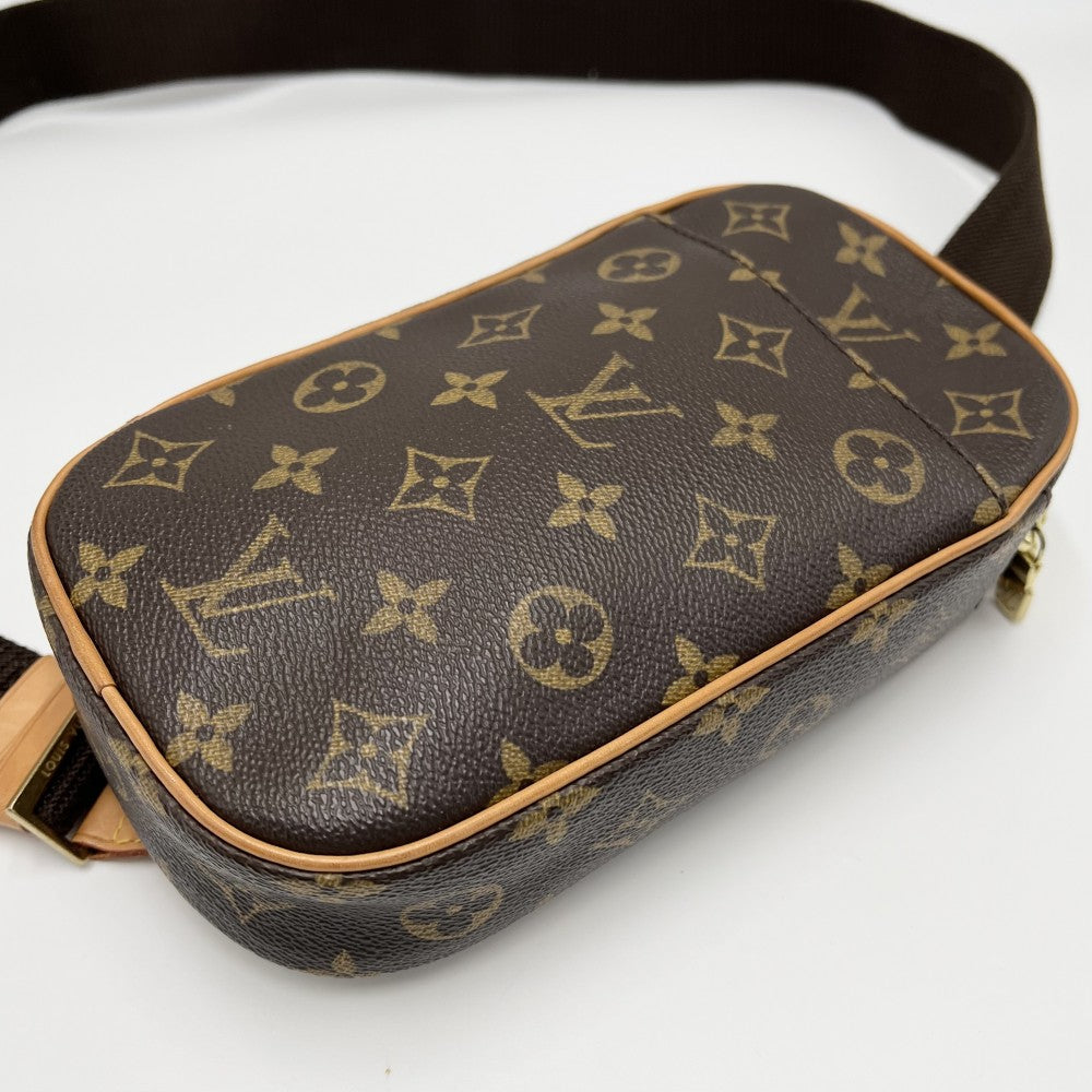 LOUIS VUITTON ルイヴィトン ボディバッグ ポシェットガンジュ ウエストバッグ M51870 モノグラムキャンバス ブラウン 茶 ゴールド金具 レディース【中古品】