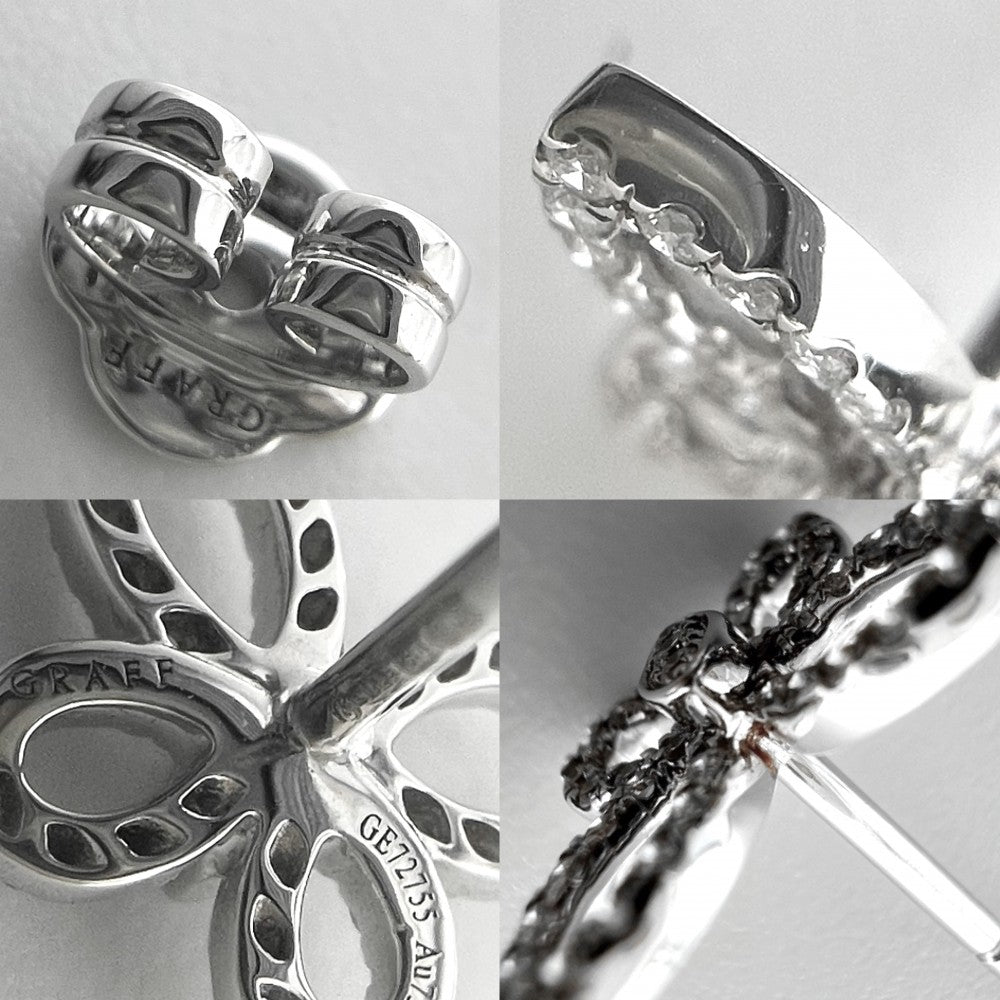 GRAFF グラフ ピアス ミニバタフライシルエット スタッドピアス ジュエリー アクセサリー Au750 18金WG K18ホワイトゴールド ダイヤモンド0.25ct RGE1810 レディース 約2.6g【中古品】