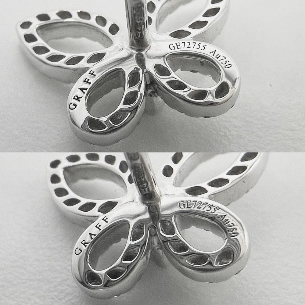 GRAFF グラフ ピアス ミニバタフライシルエット スタッドピアス ジュエリー アクセサリー Au750 18金WG K18ホワイトゴールド ダイヤモンド0.25ct RGE1810 レディース 約2.6g【中古品】