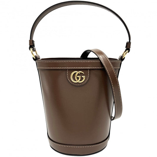 GUCCI グッチ 2WAY GGスプリーム バケットバッグ ハンドバッグ ショルダーバッグ 巾着 760201 レザー キャンバス ブラウン 茶 ベージュ ゴールド金具 レディース【中古品】