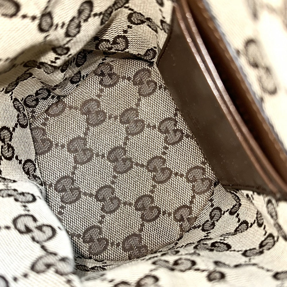 GUCCI グッチ 2WAY GGスプリーム バケットバッグ ハンドバッグ ショルダーバッグ 巾着 760201 レザー キャンバス ブラウン 茶 ベージュ ゴールド金具 レディース【中古品】