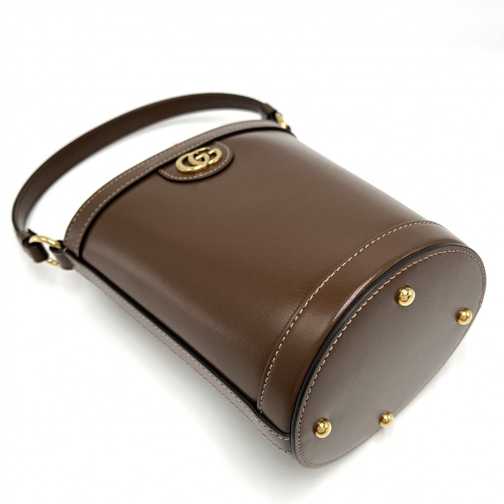 GUCCI グッチ 2WAY GGスプリーム バケットバッグ ハンドバッグ ショルダーバッグ 巾着 760201 レザー キャンバス ブラウン 茶 ベージュ ゴールド金具 レディース【中古品】
