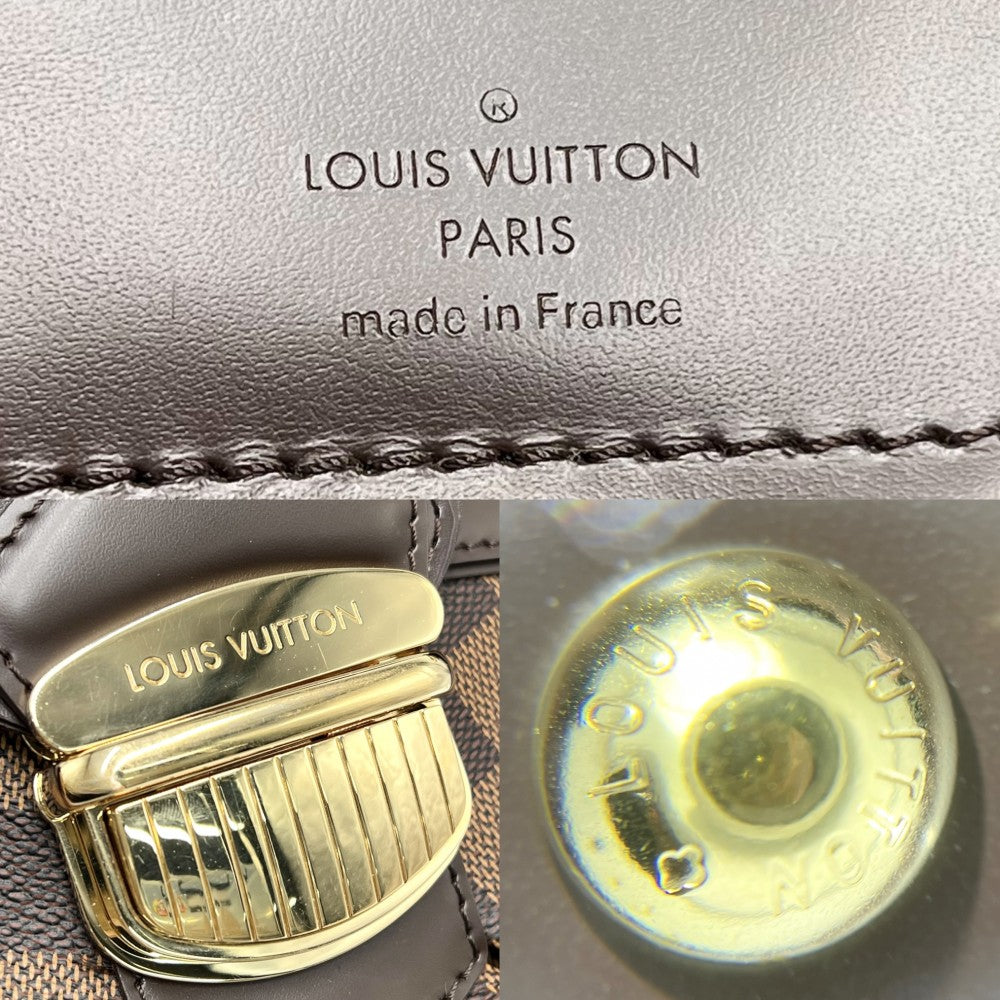 LOUIS VUITTON ルイヴィトン ハンドバッグ システィナPM トートバッグ N41542 ダミエキャンバス ブラウン 茶 ゴールド金具 レディース【中古品】