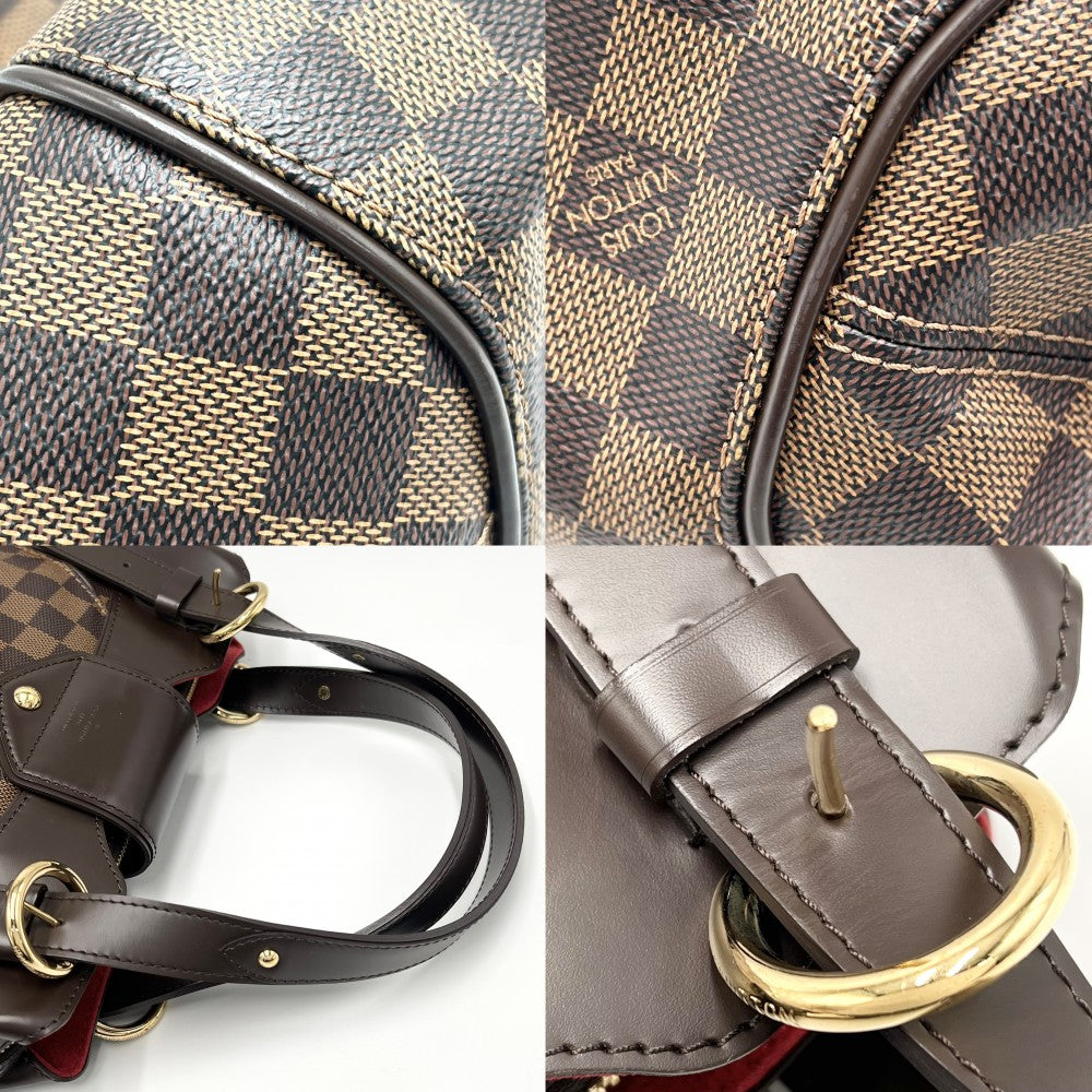 LOUIS VUITTON ルイヴィトン ハンドバッグ システィナPM トートバッグ N41542 ダミエキャンバス ブラウン 茶 ゴールド金具 レディース【中古品】