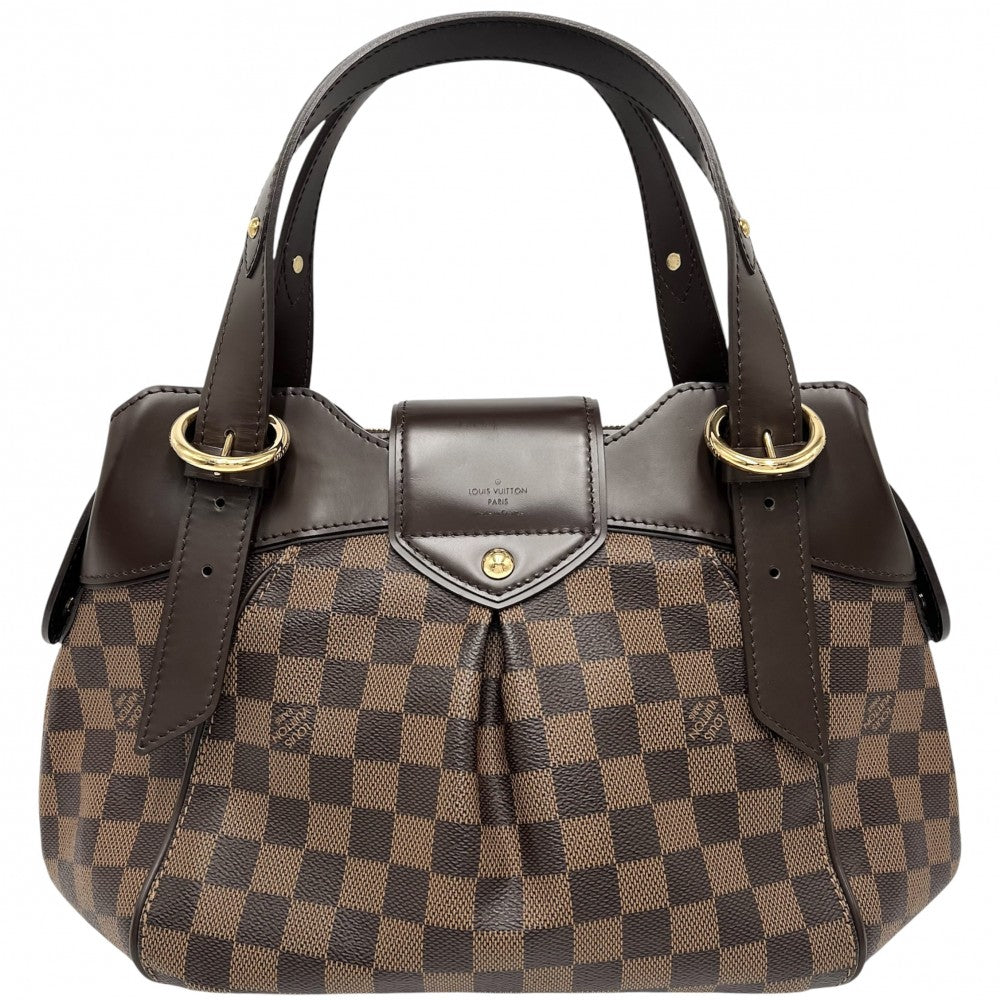 LOUIS VUITTON ルイヴィトン ハンドバッグ システィナPM トートバッグ N41542 ダミエキャンバス ブラウン 茶 ゴールド金具 レディース【中古品】