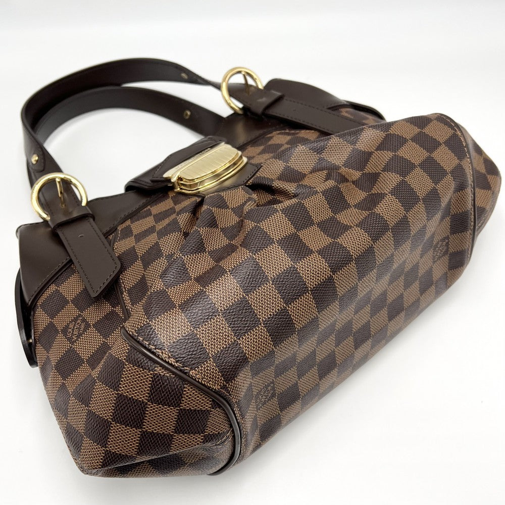 LOUIS VUITTON ルイヴィトン ハンドバッグ システィナPM トートバッグ N41542 ダミエキャンバス ブラウン 茶 ゴールド金具 レディース【中古品】