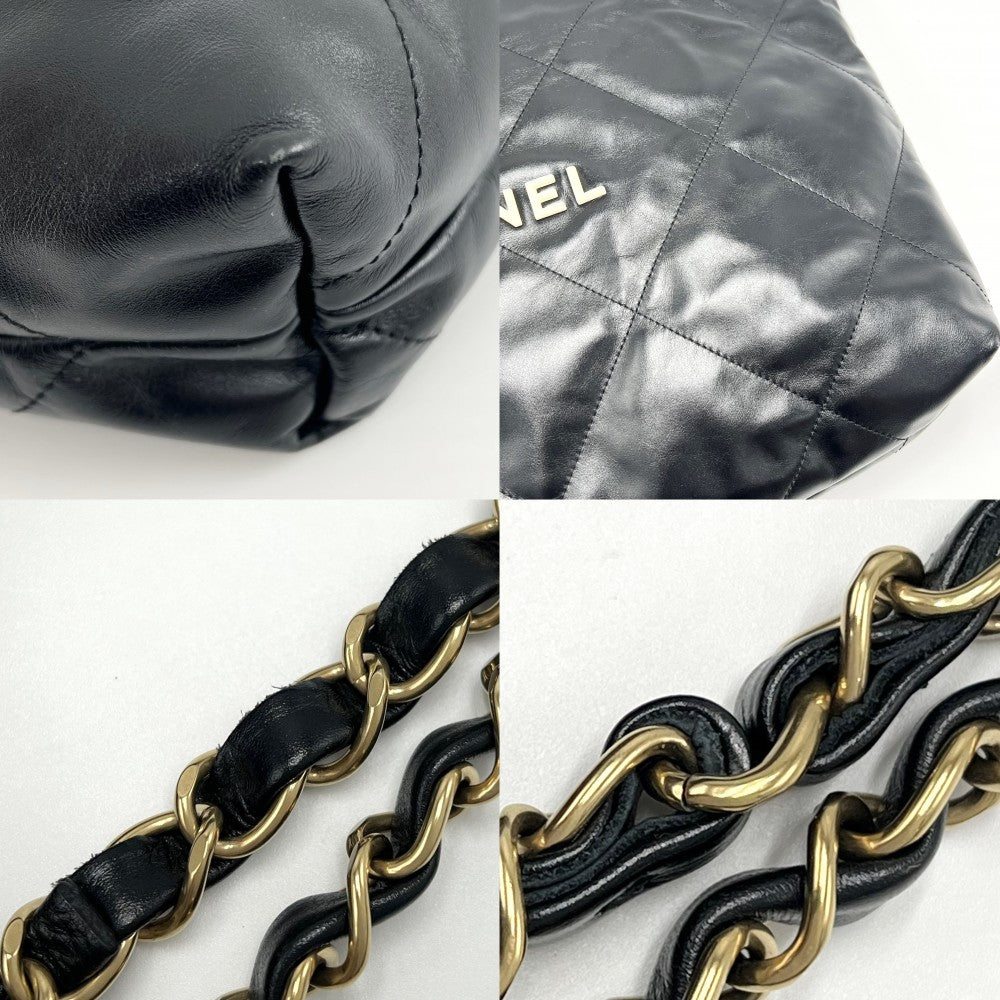 CHANEL シャネル ハンドバッグ シャネル22 チェーン レザー ブラック 黒 ゴールド金具 レディース【中古品】
