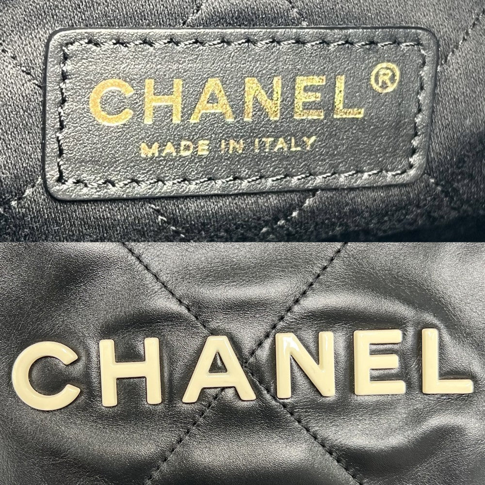 CHANEL シャネル ハンドバッグ シャネル22 チェーン レザー ブラック 黒 ゴールド金具 レディース【中古品】