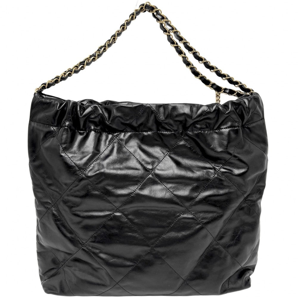 CHANEL シャネル ハンドバッグ シャネル22 チェーン レザー ブラック 黒 ゴールド金具 レディース【中古品】