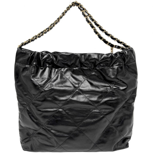 CHANEL シャネル ハンドバッグ シャネル22 チェーン レザー ブラック 黒 ゴールド金具 レディース【中古品】