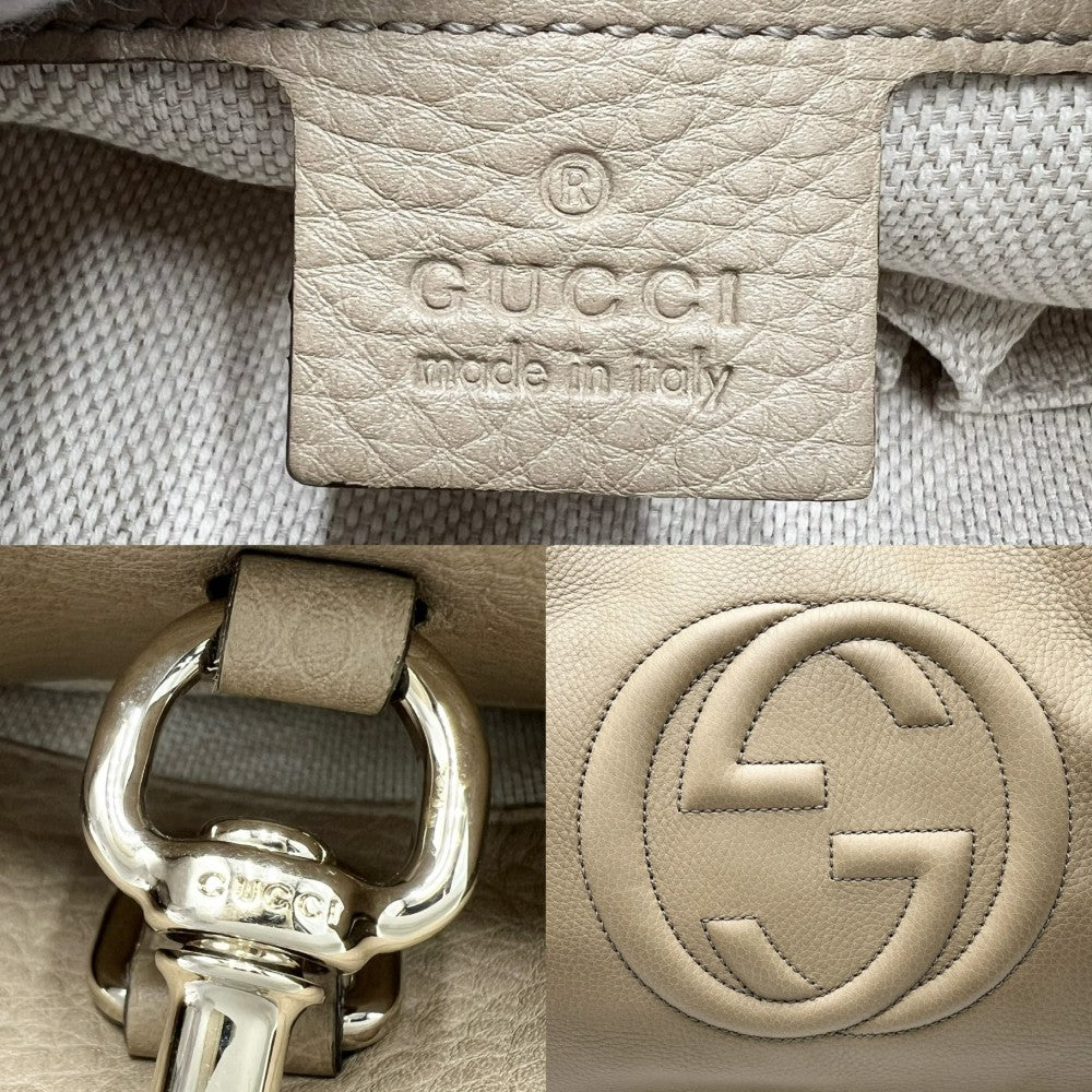 【開店SALE】 GUCCI グッチ ハンドバッグ ソーホー チェーントートバッグ インターロッキングG タッセル 310306 レザー ベージュ ゴールド金具 レディース【中古品】