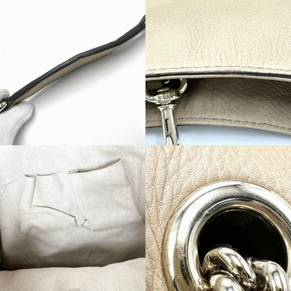 GUCCI グッチ ハンドバッグ ソーホー チェーントートバッグ インターロッキングG タッセル 310306 レザー ベージュ ゴールド金具 レディース【中古品】