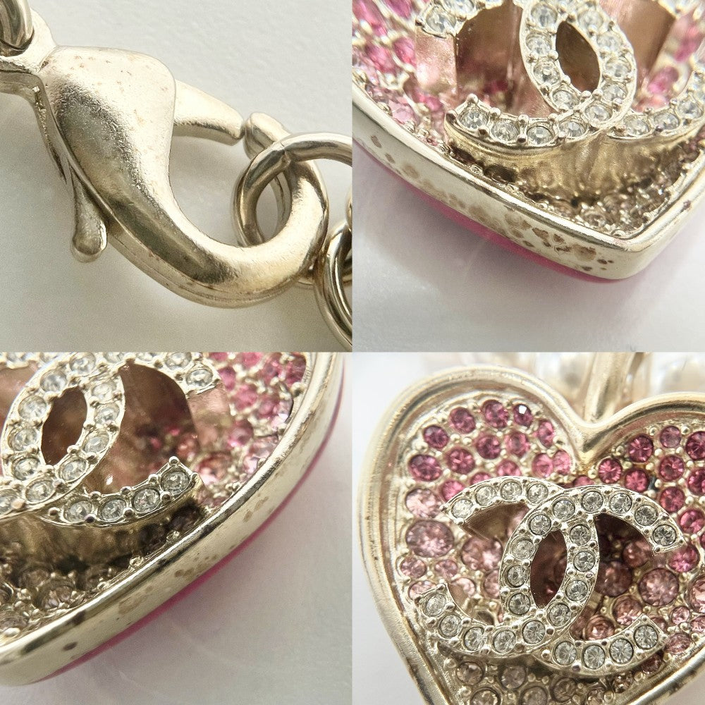 CHANEL シャネル ネックレス リバーシブル ハート ココマーク アクセサリー GP フェイクパール ラインストーン C23P ゴールド ピンク レディース 約31.4g 2023年【中古品】