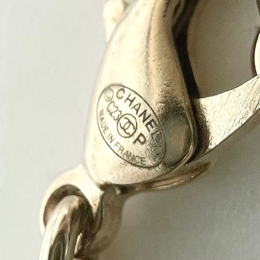 CHANEL シャネル ネックレス リバーシブル ハート ココマーク アクセサリー GP フェイクパール ラインストーン C23P ゴールド ピンク レディース 約31.4g 2023年【中古品】