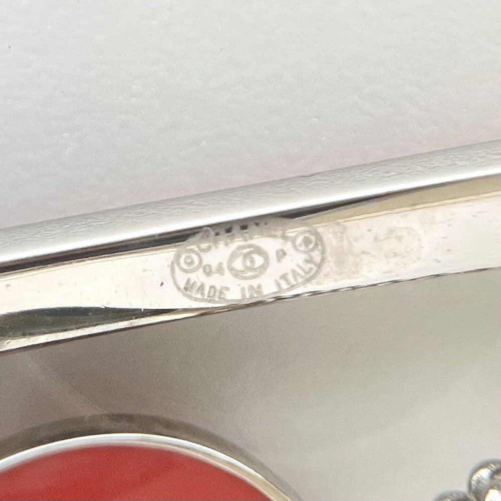 CHANEL シャネル ブローチ ココマーク アクセサリー ハート スイング 04P レッド 赤 ピンク シルバー金具 レディース 約12.1g 2004年【中古品】