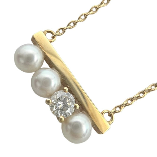 TASAKI タサキ ネックレス プチバランス ダイヤモンド ソロ ネックレス アクセサリー ジュエリー 18金YG Au750 あこや真珠 K18イエローゴールド あこや真珠3.5mm P-16743-4-18KYG ホワイト 白 レディース 約3.4g【中古品】