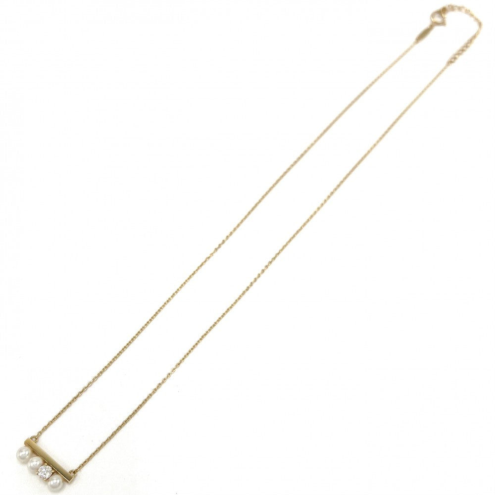 TASAKI タサキ ネックレス プチバランス ダイヤモンド ソロ ネックレス アクセサリー ジュエリー 18金YG Au750 あこや真珠 K18イエローゴールド あこや真珠3.5mm P-16743-4-18KYG ホワイト 白 レディース 約3.4g【中古品】