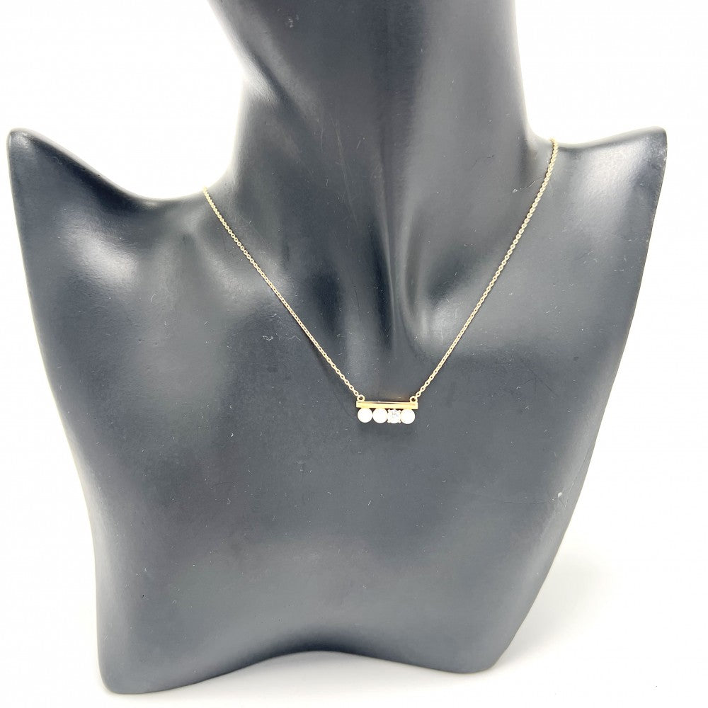 TASAKI タサキ ネックレス プチバランス ダイヤモンド ソロ ネックレス アクセサリー ジュエリー 18金YG Au750 あこや真珠 K18イエローゴールド あこや真珠3.5mm P-16743-4-18KYG ホワイト 白 レディース 約3.4g【中古品】
