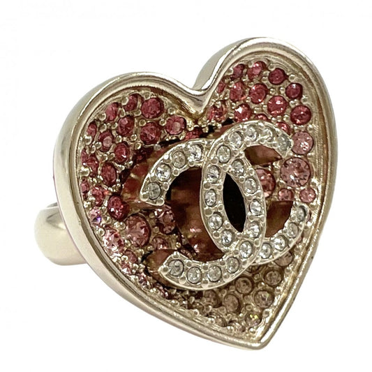 【開店SALE】 CHANEL シャネル 指輪 リング ハートグラデーション ココマーク アクセサリー GP カラーストーン 約12号 23P ゴールド ピンク レディース 約20.6g 2023年【中古品】
