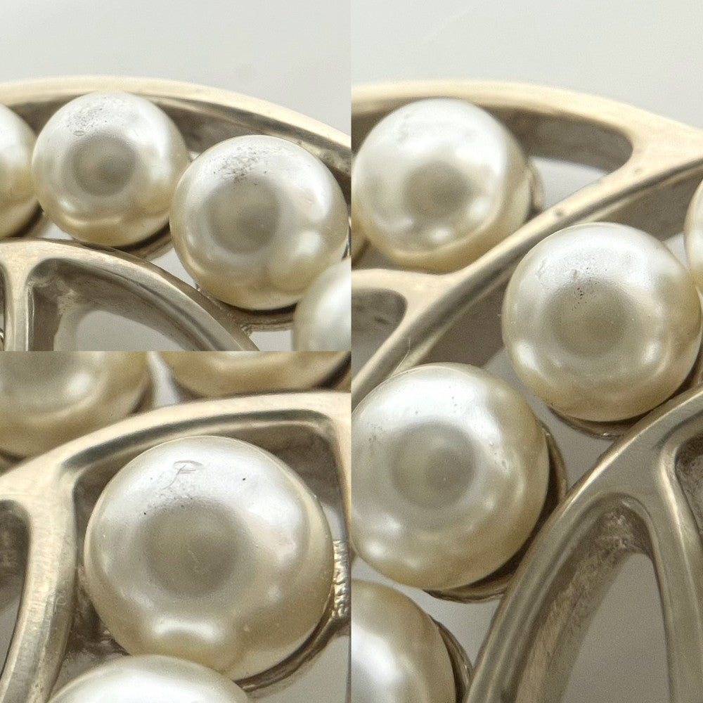 CHANEL シャネル ブローチ ココマーク アクセサリー GP フェイクパール B14S ライトゴールド ホワイト 白 レディース 約29.7g 2014年【中古品】