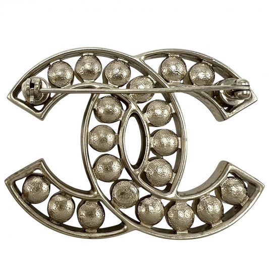 CHANEL シャネル ブローチ ココマーク アクセサリー GP フェイクパール B14S ライトゴールド ホワイト 白 レディース 約29.7g 2014年【中古品】
