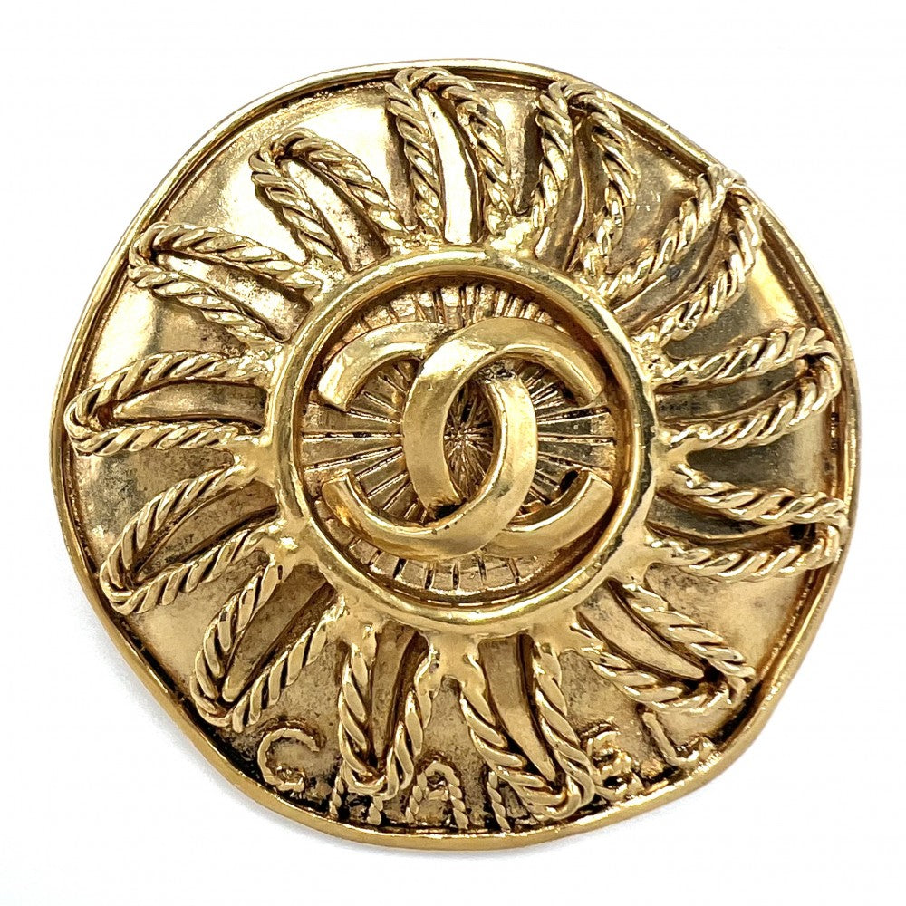 【開店SALE】 CHANEL シャネル ブローチ ラウンド ココマーク アクセサリー ヴィンテージ GP 94A ゴールド レディース 約40.4g 1994年【中古品】