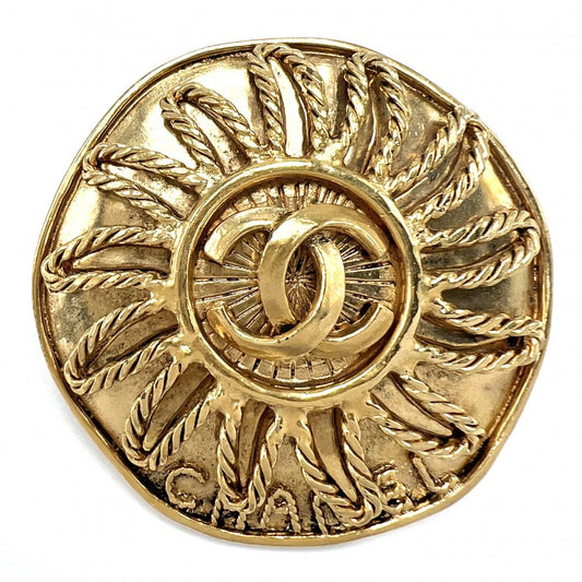 【開店SALE】 CHANEL シャネル ブローチ ラウンド ココマーク アクセサリー ヴィンテージ GP 94A ゴールド レディース 約40.4g 1994年【中古品】