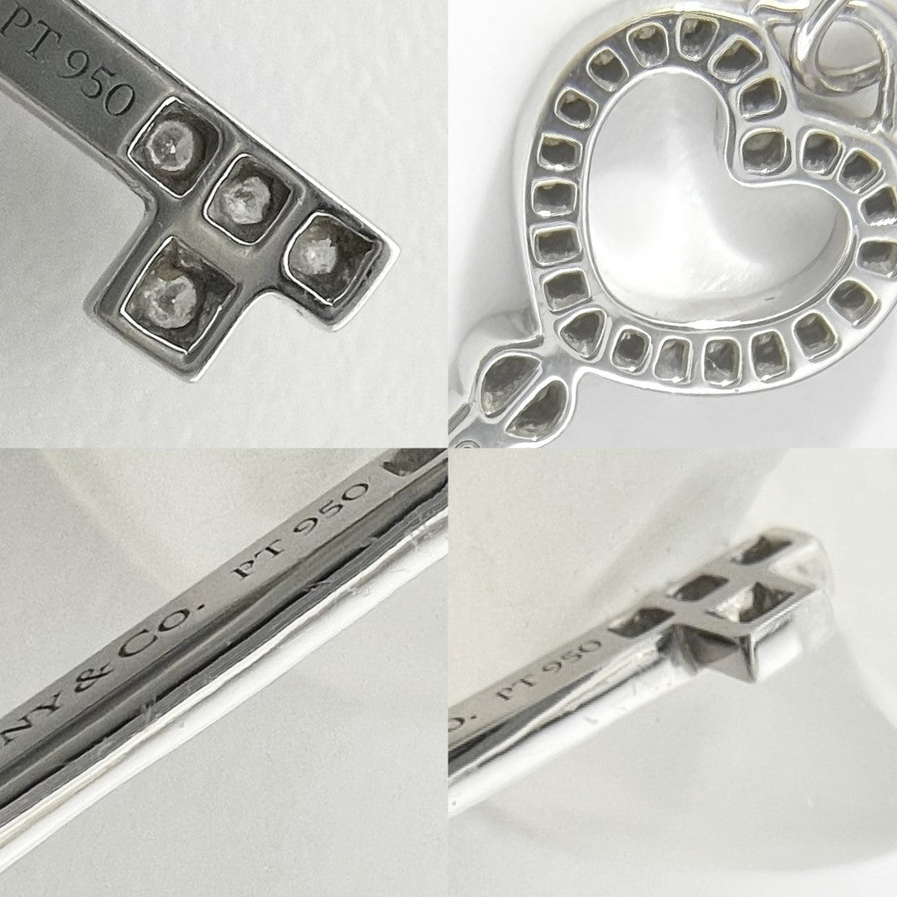 【開店SALE】 TIFFANY&Co. ティファニー ペンダントトップ ハート キーモチーフ ジュエリー アクセサリー Pt950プラチナ ダイヤモンド レディース 約1.4g【中古品】