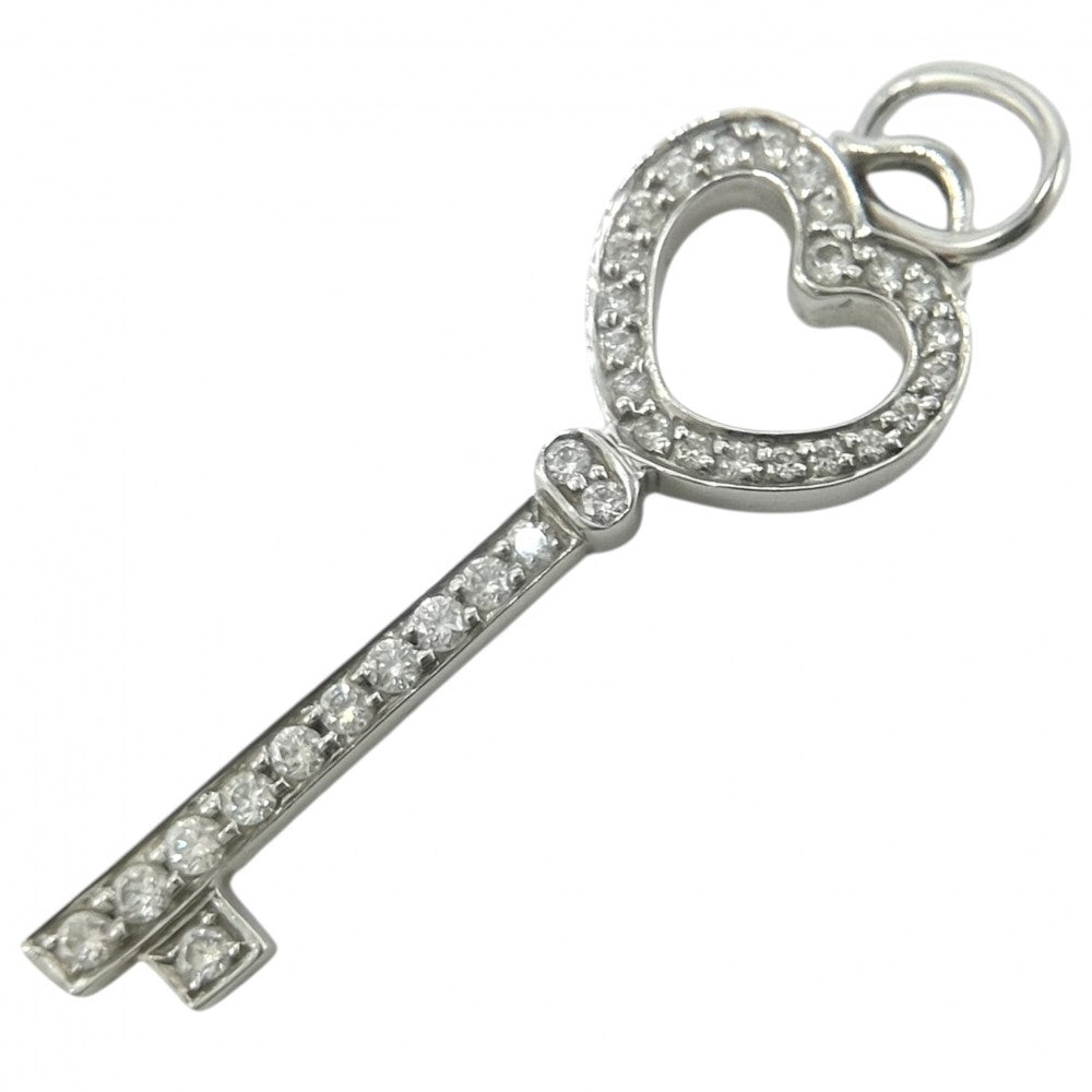 【開店SALE】 TIFFANY&Co. ティファニー ペンダントトップ ハート キーモチーフ ジュエリー アクセサリー Pt950プラチナ ダイヤモンド レディース 約1.4g【中古品】