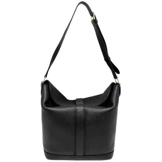 CELINE セリーヌ ショルダーバッグ シス バケットバッグ レザー ブラック 黒 ゴールド金具 レディース【中古品】