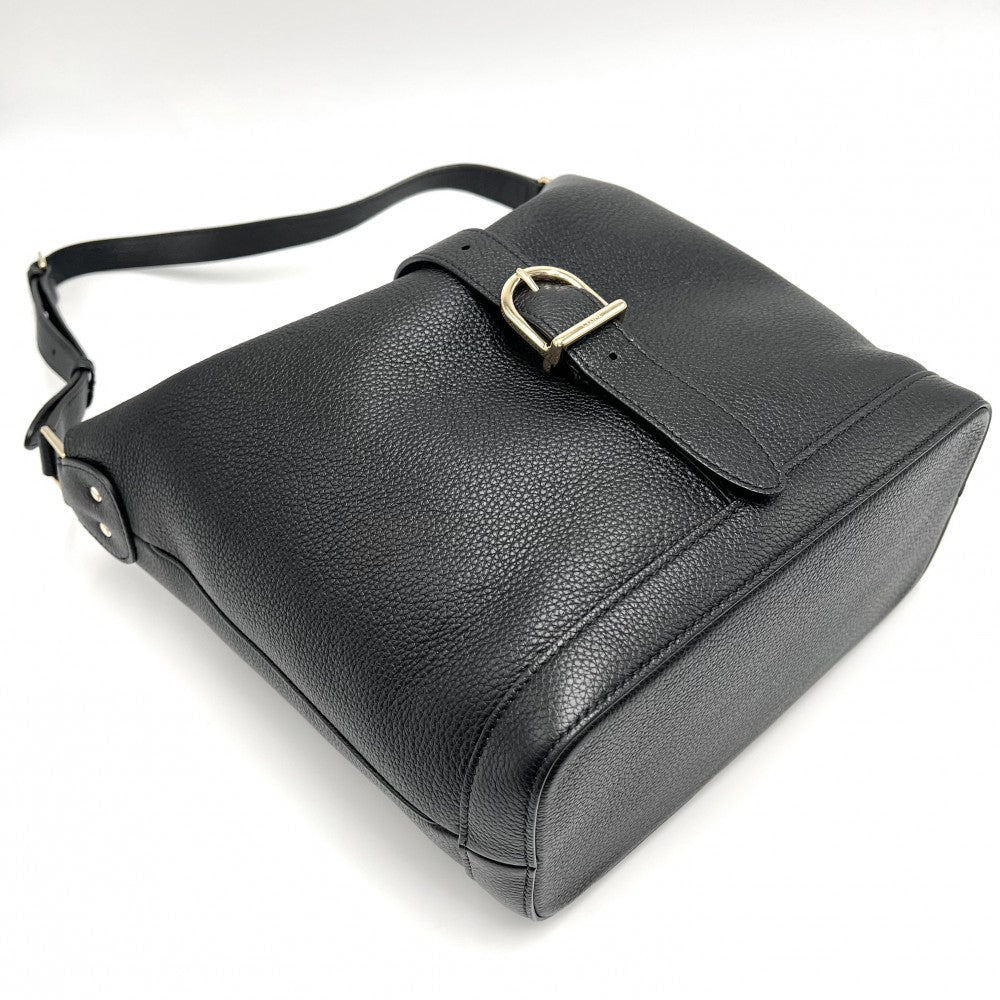 CELINE セリーヌ ショルダーバッグ シス バケットバッグ レザー ブラック 黒 ゴールド金具 レディース【中古品】