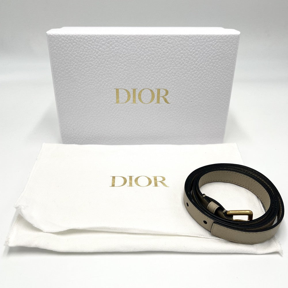 Christian Dior クリスチャンディオール ウエストバッグ サドル ボディバッグ ウエストポーチ レザー ベージュ ゴールド金具 レディース【中古品】