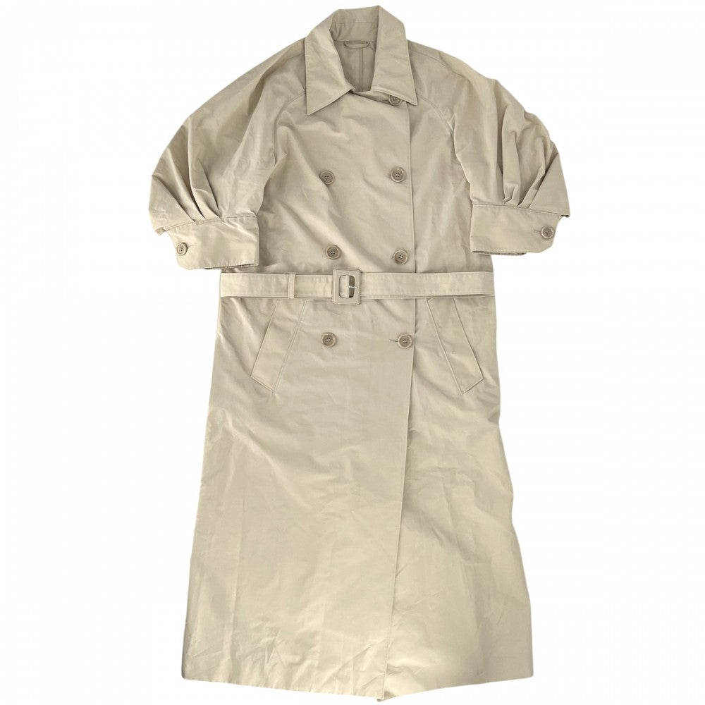 【開店SALE】 PRADA プラダ トレンチコート パフスリーブ アウター ジャケット ロングコート アパレル 服 五分袖 36 ベージュ 春 秋 コットン ポリエステル レディース【中古品】