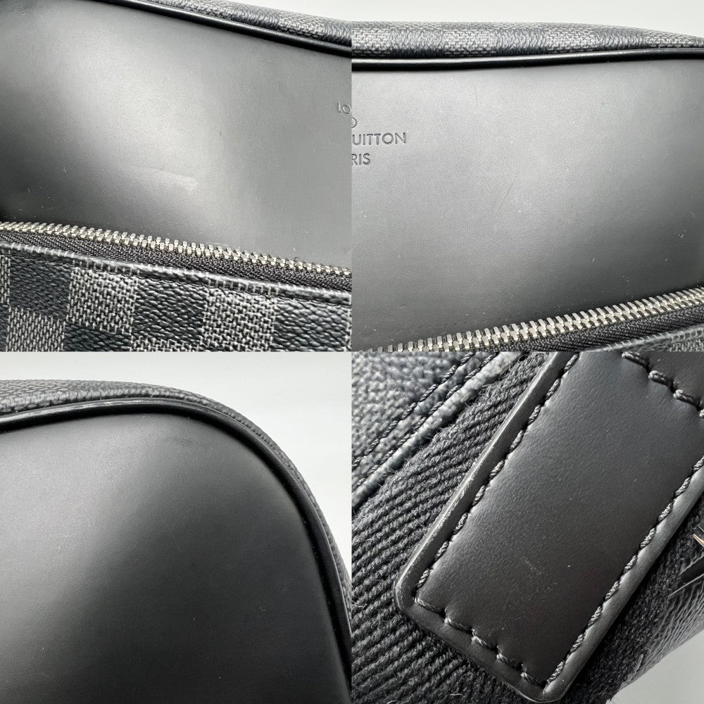 LOUIS VUITTON ルイヴィトン ショルダーバッグ デイトンMM N41409 ダミエグラフィットキャンバス ブラック 黒 グレー シルバー金具 メンズ【中古品】