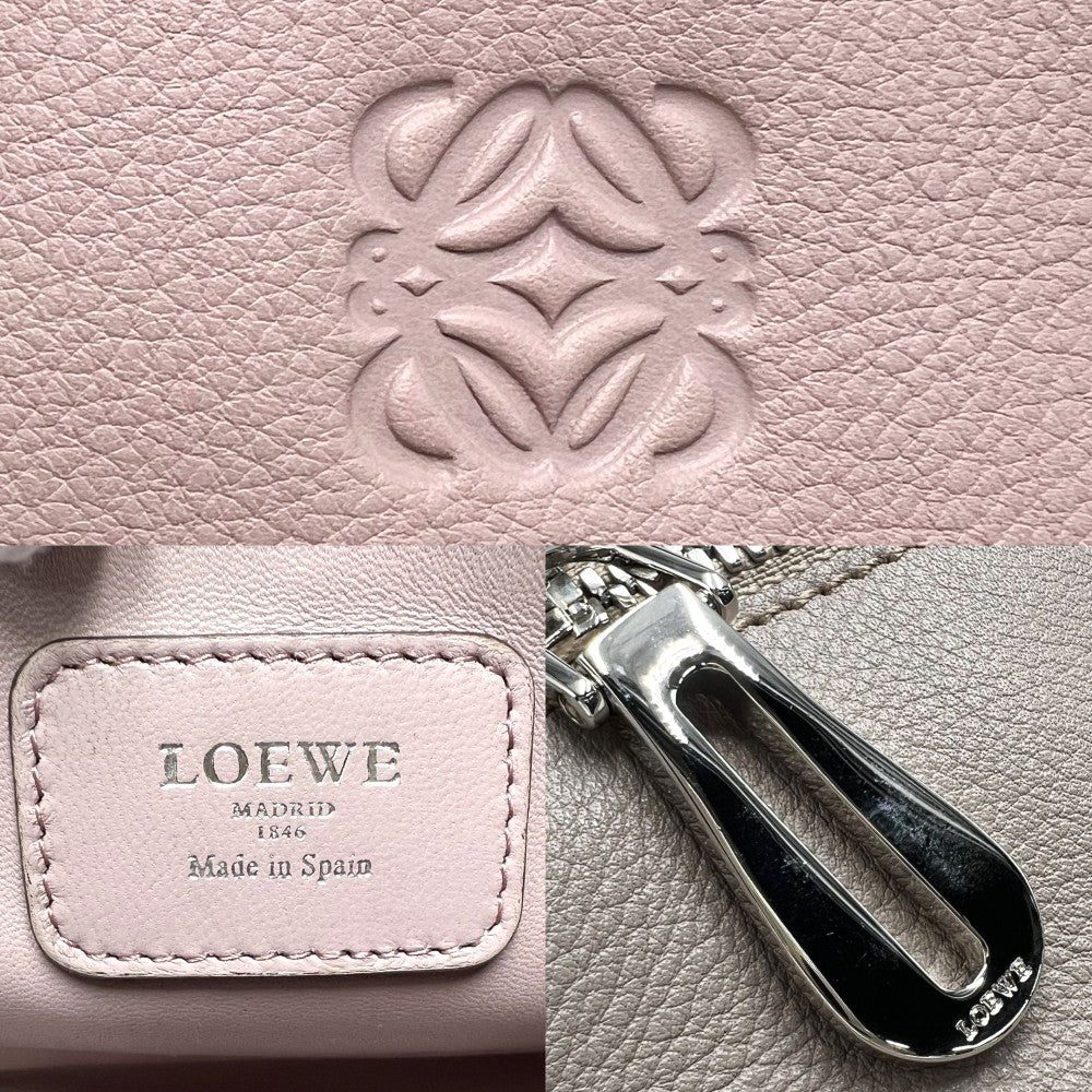 LOEWE ロエベ ハンドバッグ アナグラム アマソナ28 ミニボストンバッグ 352.69LA03 レザー ベージュ マルチカラー シルバー金具 レディース【中古品】
